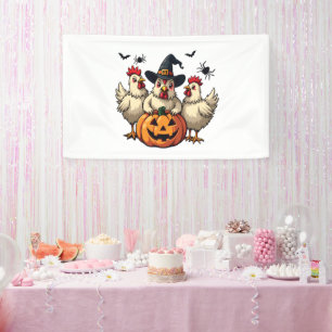 Lona Tres espeluznantes granjeros de pollo de Halloween