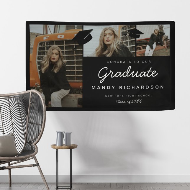 Lona Tres felicitaciones de Collage de fotos al negro g (Subido por el creador)