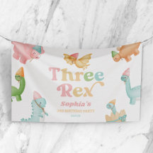 Tres Rex Dinosaur 3ª Fiesta de Tercer Cumpleaños