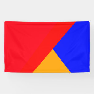 Lona triángulo geométrico abstracto rojo azul amarillo