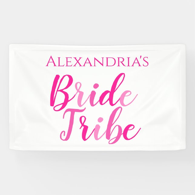 Lona Tribu de novias Fiesta moderna de soltera rosa cal (Horizontal)
