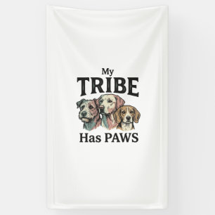 Lona Tribu de perros tiene patas diseño de grabado vint