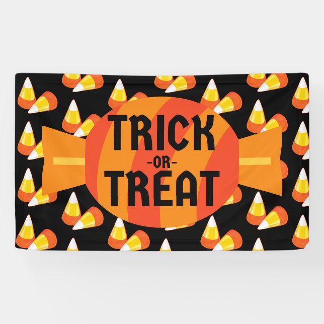 Lona Trick O Trato De Candy De Halloween (Horizontal)