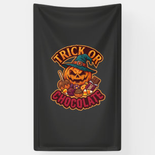 Lona Trick Or Chocolate Halloween Calabaza Sombrero de