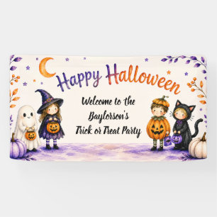 Lona Trick or Treat Dulce Diversión Letra de Halloween