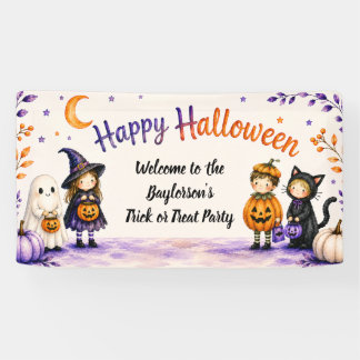 Lona Trick or Treat Dulce Diversión Letra de Halloween