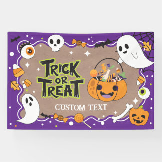 Lona Trick or Treat Halloween craft party banner