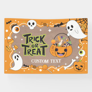 Lona Trick or Treat Halloween craft party banner