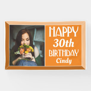 Lona Trigésimo cumpleaños de la foto del art déco