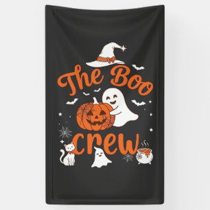 Lona Tripulación de Boo Fantasma Calabaza Gato Blanco S