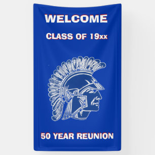 LONA TROJAN DEL AZUL DE LA GRADUACIÓN DE LA REUNIÓN D