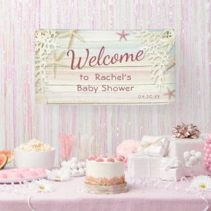 Lona Tropical Beach Seashell Moderno Boho Baby Shower