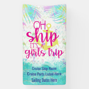 Lona Tropical Oh Ship Es un viaje de chicas Puerta de