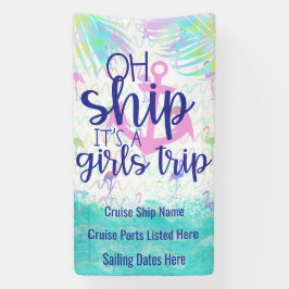 Lona Tropical Oh Ship Es una Fiesta de Chicas | Puerta