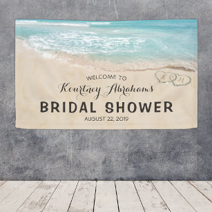 Lona Tropical Vintage Beach Heart Shore Bridal Shower