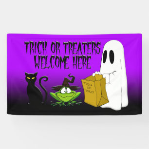 Lona Truco o bandera agradable de Treaters Halloween