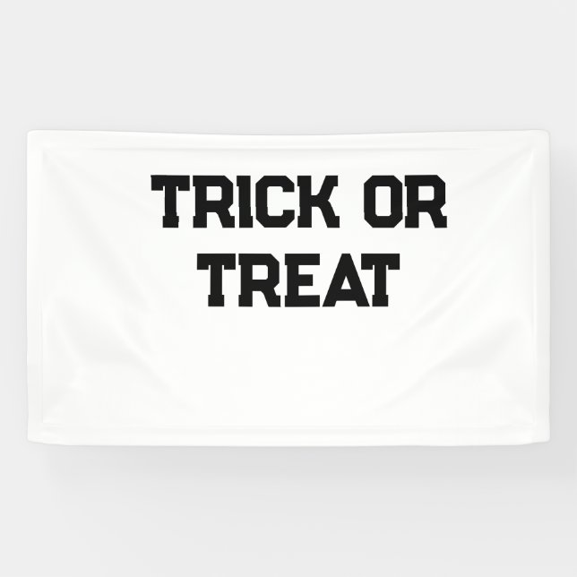 Lona Truco o. Trate Halloween espeluznante negro simple (Horizontal)