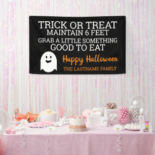 Lona Truco o trato Mantenga 6 pies - Halloween 2020