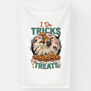 Lona Trucos Regalos Halloween Pug Sombrero de Bruja Cal