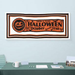 Lona Trucos y regalos Halloween Fondo blanco