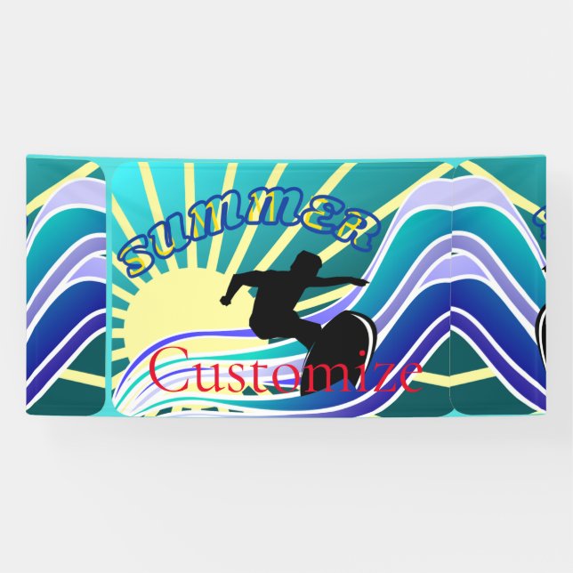 Lona Trueno divertido de surf de verano (Horizontal)