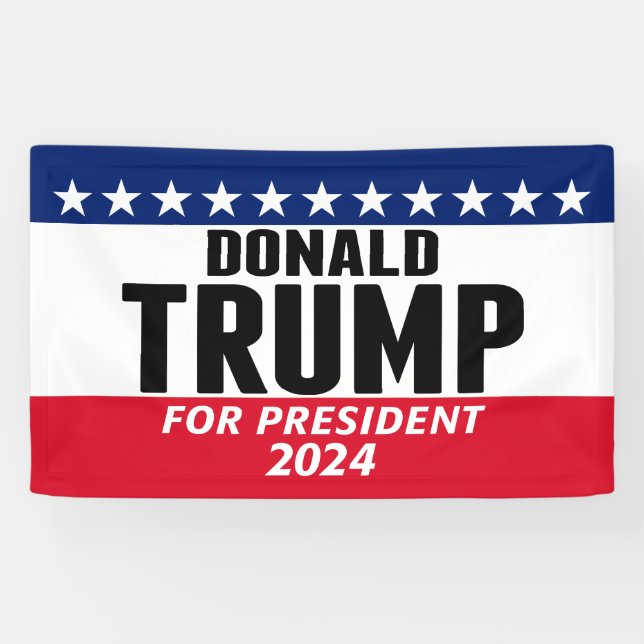 Lona Trump 2024 Mantenga a Estados Unidos grande - rojo (Horizontal)