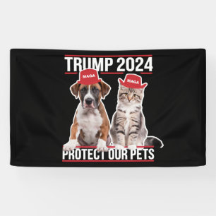 Lona Trump 2024 Protege Nuestros Animales Gatos Perros 