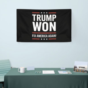 Lona Trump Ganó MAGA Trump Ganador 2024 Arregla América