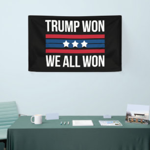 Lona Trump Ganó Todos Ganamos 2024 Bandera EEUU Trump G