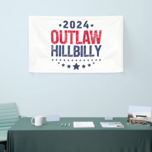 Lona Trump Vance 2024 Fuera de la Ley Hillbilly Bandera