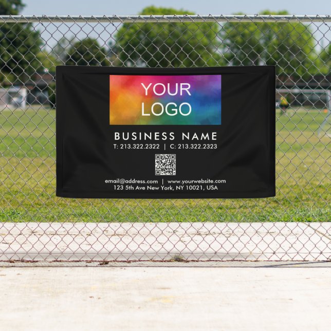 Lona Tu logotipo profesional QR Código moderno elegante (In situ)