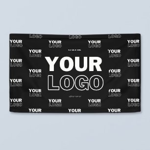 Lona Tu logotipo y fondo Logotipo repetido Negro