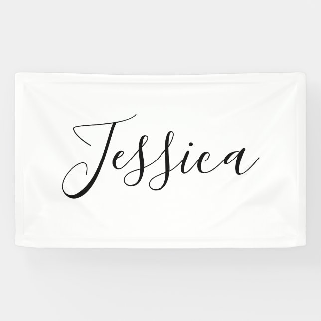 Lona Tu nombre | Guión elegante (Horizontal)