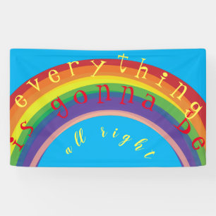 Lona "Tu texto" Banner en arco iris de Blue Skies