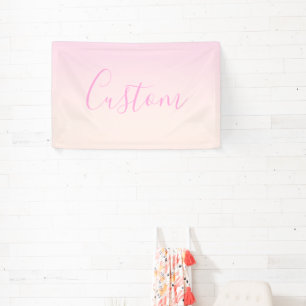 Lona Tu Texto Elegante Escritura y Ombre Rosa Suave