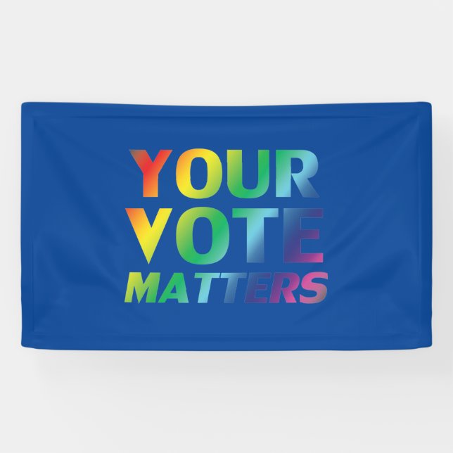 Lona Tu voto importa - orgullo lgbtq lgbt azul arcoiris (Horizontal)