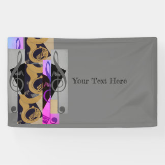 Lona tuba y notas musicales