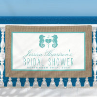 Turquoise Seahorse Beach Burlap Bridal Shower
