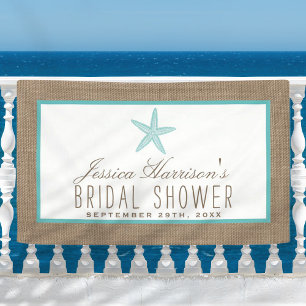 Lona Turquoise Starfish Beach Burlap Briower