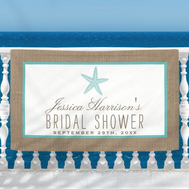 Lona Turquoise Starfish Beach Burlap Briower (Subido por el creador)