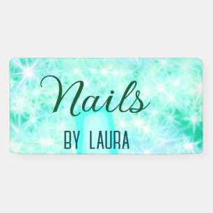 Lona Turquoise verde azulada agate aqua nails add name 