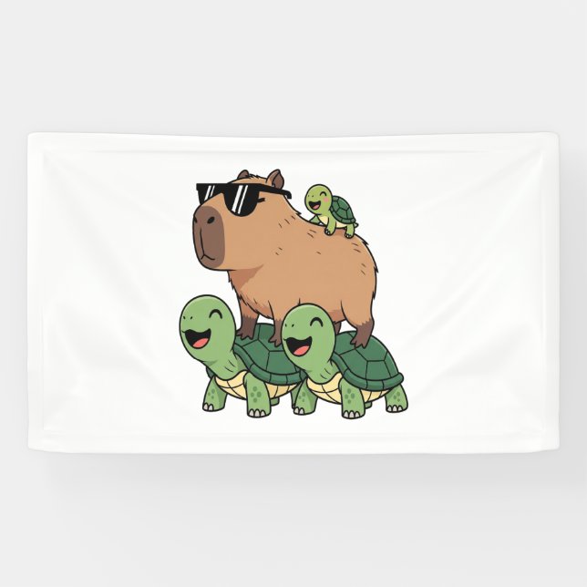 Lona Turtle Rige Capybara, curioso capibara (Horizontal)