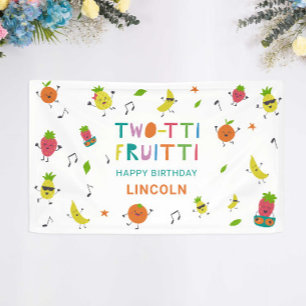 Lona Tutti Fruitti Cumpleaños Personalizado Frutas Lind