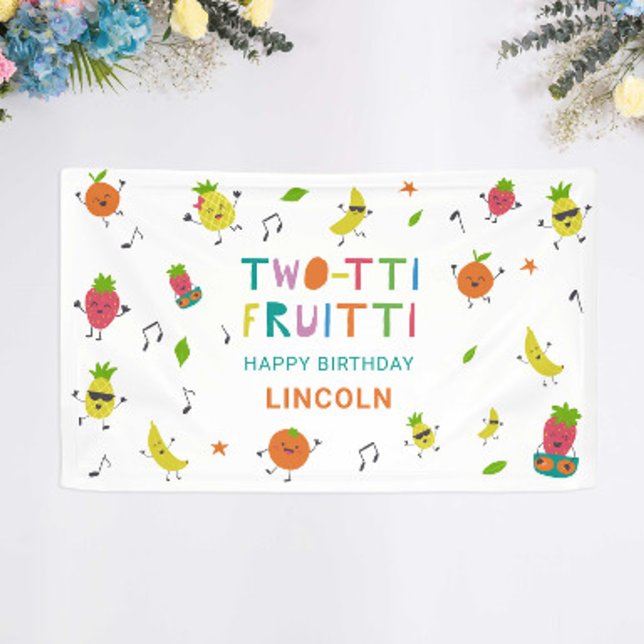Lona Tutti Fruitti Cumpleaños Personalizado Frutas Lind (Subido por el creador)