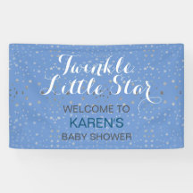 Twinkle Little Star Blue Silver Stars Baby Shower