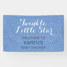 Lona Twinkle Little Star Blue Silver Stars Baby Shower