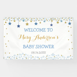 Lona Twinkle Little Star Gold Blue Sparkle fondo