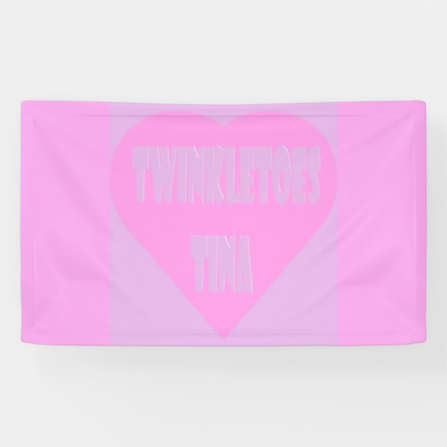 Lona Twinkle toes Tina rosa y malva pasteles corazón (Horizontal)