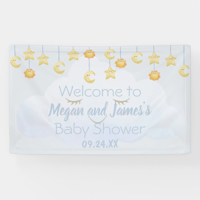 Lona Twinkle Twinkle Stars Sprinkle Cloud Baby Shower (Horizontal)