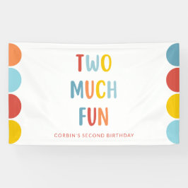 Lona Two Much Fun 2nd Birthday Party Banner